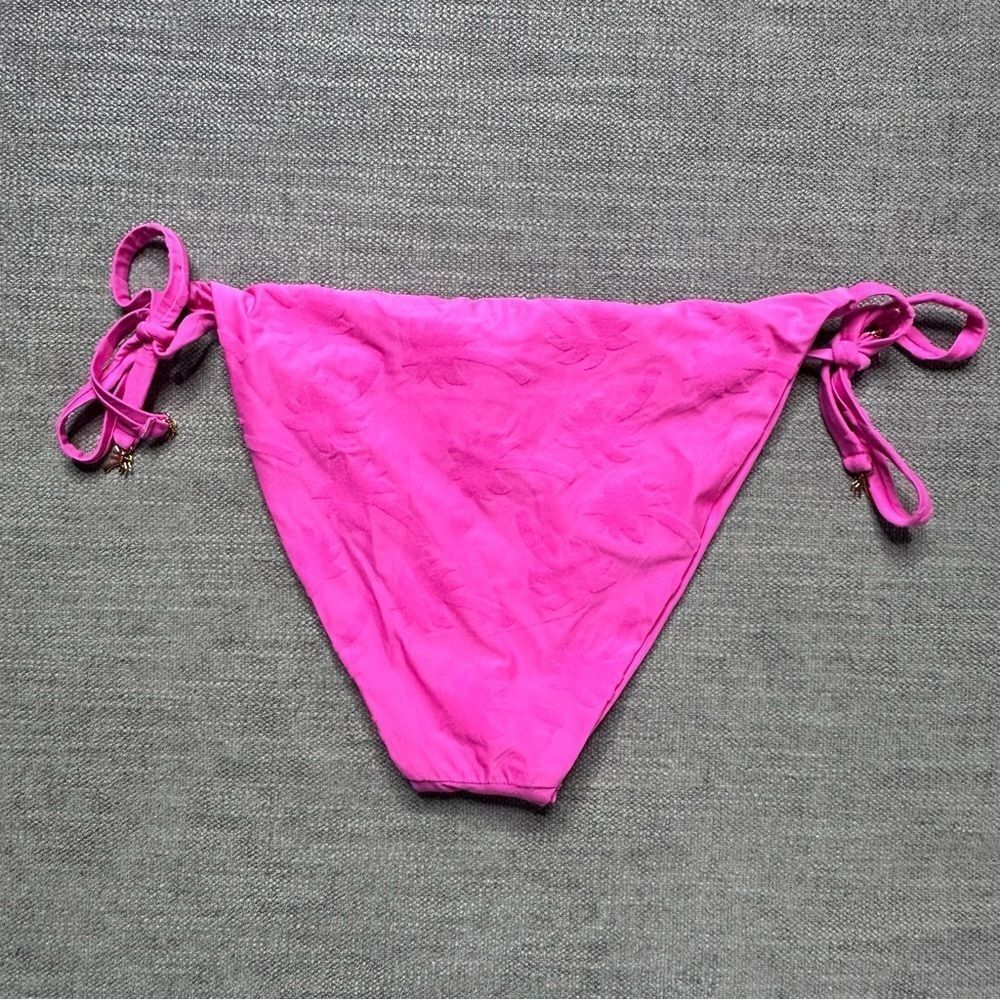Trina Turk SWAY TIE SIDE PANT Bikini Bottoms Pink Palm Tree Size 12 NWT - Picture 7 of 7